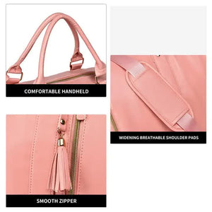 Pink PU Leather Garment Bag | Foldable Design | Women's Travel Duffel | Suit Carrier & Storage
