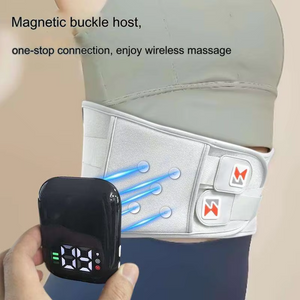 Dark Blue Wireless Heated Waist Massager | Lumbar Support | Smart Back Pain Relief Device