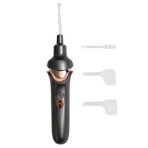 Black | Electric Earwax Removal Tool | LED Light | Ear Cleaner for Adults and Kids | USB Rechargeable | Multiple Tips