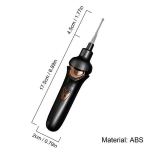Black | Electric Earwax Removal Tool | LED Light | Ear Cleaner for Adults and Kids | USB Rechargeable | Multiple Tips