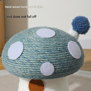 Green Durable Mushroom Cat Scratching Post | Anti-Slip | No Debris | Sofa Protection | Small Cats
