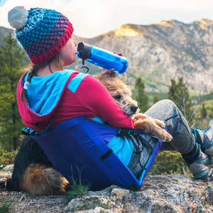 Portable Solar Camping Shower Bag | Blue | 20L Foldable Outdoor Water Storage | Temperature Display | Hiking & Travel Essential