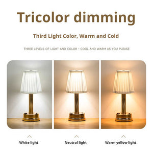 Gold Creative LED Rechargeable Table Lamp | 3 Adjustable Light Modes | Touch Control | USB Charging | Modern Atmosphere Light for Bar, Restaurant, Cafe & Home Decor