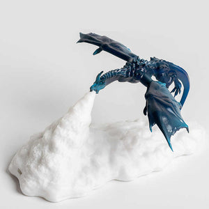 Blue Ice Dragon 3D Printed LED Dragon Flame Night Light | Unique Decorative Lamp for Desk, Bedroom & Gift Ideas