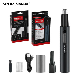 Black Electric Nose Hair Trimmer | Sideburn Cutter | Portable USB Rechargeable Grooming Kit
