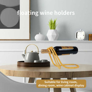 Modern Floating Pearl Wine Bottle Holder | White | Elegant Home Décor | Dining, Bar & Living Room Accessory
