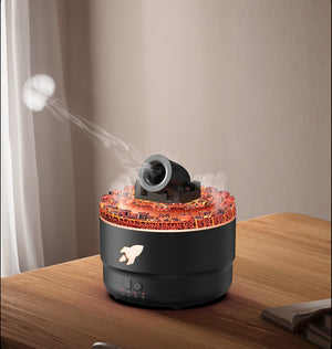 Black Cannon-Shaped Aromatherapy Diffuser | 280ml Ultrasonic Humidifier | LED Lights | Dual Mist Modes | Desktop Air Freshener
