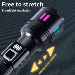 Carton Box Rechargeable High-Power Emergency Flashlight | Super Bright Portable Torch | Digital Display