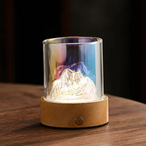 Colorful Glass Mountain Ambient Night Light | USB Rechargeable | Touch Control with Adjustable 3-Color Light