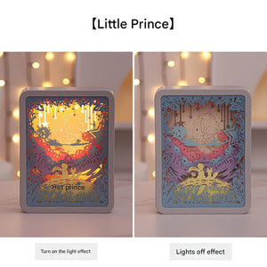 The Little Prince 3D Paper Carving Night Light | USB/Battery Powered | Creative Bedside Atmosphere Lamp
