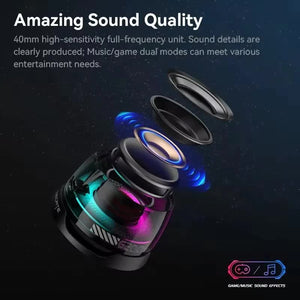Portable Mini Bluetooth Speaker | Green | Magnetic Base | High-Quality Bass | Surround Sound | Colorful Ambient Lighting | USB Rechargeable | 6-Hour Battery