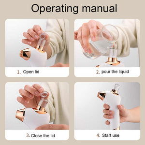 White Portable Oxygen Injector for Face Hydration & Skin Rejuvenation | 40ml USB Rechargeable Atomizer