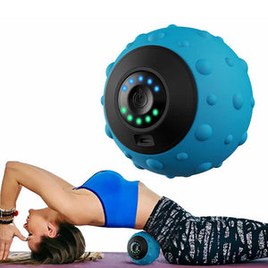 Blue Vibrating Massage Ball | Deep Tissue Muscle Relaxation & Recovery | Portable Electric Massager | USB Rechargeable