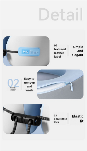 Pink & Grey Portable U-Shaped Memory Foam Travel Pillow | Ergonomic Neck Support | Lightweight | Compact with Storage Box