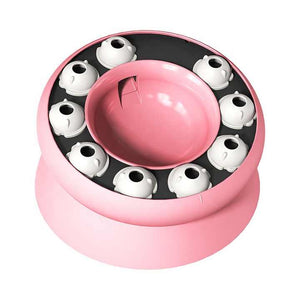 Pink Interactive Slow Feeder Cat Bowl | 15° Tilt Design | Puzzle Feeder for Healthy Eating