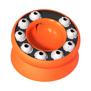 Orange Interactive Slow Feeder Cat Bowl | 15° Tilt Design | Puzzle Feeder for Healthy Eating