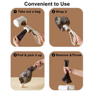 White Portable Dog Poop Scooper | Large 9.5cm Opening | Ergonomic Handle | Lightweight | Pet Waste Picker