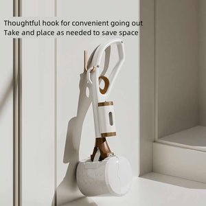 White Portable Dog Poop Scooper | Large 9.5cm Opening | Ergonomic Handle | Lightweight | Pet Waste Picker