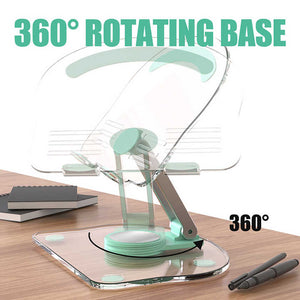 White Acrylic Foldable Tablet & Phone Stand | 360° Rotation | Anti-Slip | Portable Device Holder