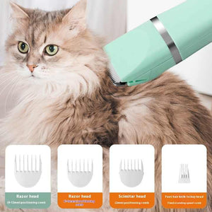 White 4-in-1 Pet Grooming Electric Clippers | Professional Rechargeable Trimmer for Dogs & Cats | Paw, Fur, Nail, & Ear Care | Compact Design