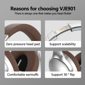Silver VJE901 Wireless Bluetooth Over-Ear Headphones | Active Noise Cancelling | Premium Sound
