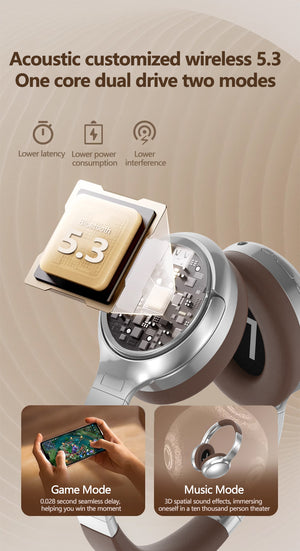 Silver VJE901 Wireless Bluetooth Over-Ear Headphones | Active Noise Cancelling | Premium Sound