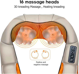 Portable Kneading Neck & Shoulder Massager with Heat | Three-Button Design | Black