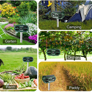Solar-Powered Ultrasonic Animal Repeller | Outdoor Waterproof Pest Deterrent | Rodents, Birds & More