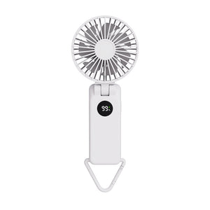 White Portable Handheld Fan | 2000mAh Battery | 3-in-1 Desk, Handheld & Hanging Fan | Model Q3