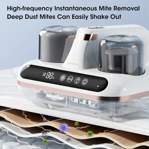 Green Wireless Dust Mite Vacuum Cleaner | UV Sterilization | 10000Pa Suction | With Humidity Display | Model HK-518