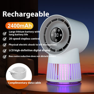 Portable Rechargeable Mosquito Killer Lamp with Adjustable Fan | 2400mAh Battery