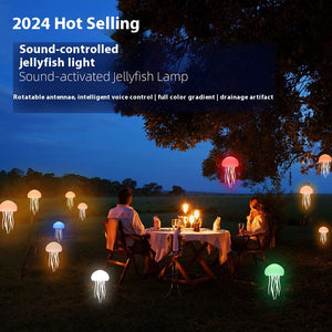 Jellyfish Shaped Night Light with Base | 1000mAh Rechargeable LED Lamp