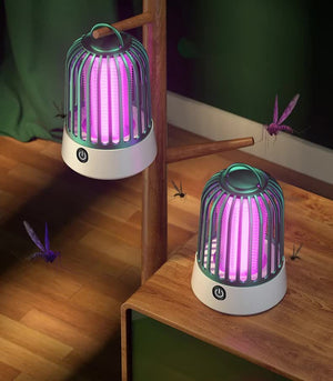 Gray Electric Mosquito Killer Lamp with Dual Modes | 1200MA USB Rechargeable