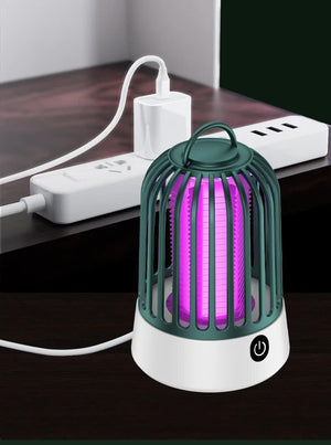 Gray Electric Mosquito Killer Lamp with Dual Modes | 1200MA USB Rechargeable