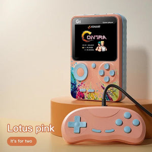 G5 Retro Handheld Game Console | 500 Classic Games | Pink with Gamepad