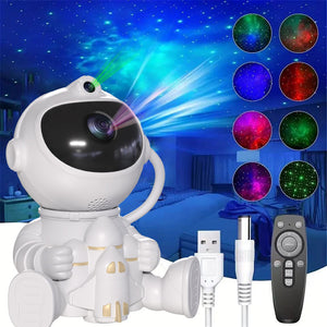 Astronaut Galaxy Projector Night Light | Space Shuttle Design | Remote Control | Cosmic Light Show