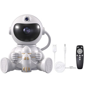 Astronaut Galaxy Projector Night Light | Space Shuttle Design | Remote Control | Cosmic Light Show