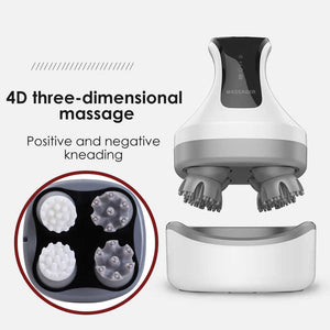 Blue Rechargeable Electric Scalp Massager | Adjustable Speeds | LED Therapy | Hair Care