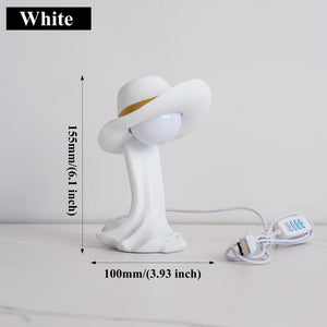 White Creative Cowboy Hat USB Table Lamp | Unique Home & Office Décor