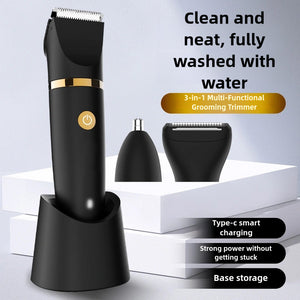 3-in-1 Waterproof Rechargeable Electric Hair Trimmer Set for Men | Professional Grooming Kit
