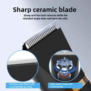 3-in-1 Waterproof Rechargeable Electric Hair Trimmer Set for Men | Professional Grooming Kit