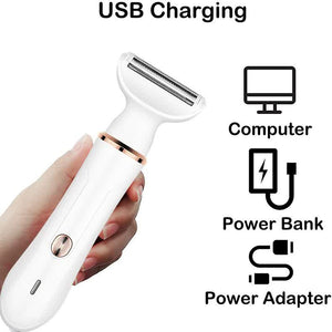 2-in-1 Electric Lady Shaver with Precision Tip | Portable & Rechargeable Grooming Tool