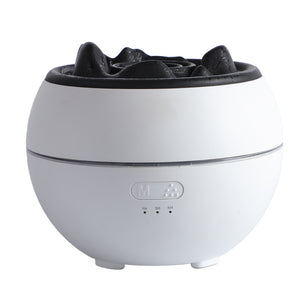 Volcanic Flame Aroma Diffuser | White Crack Style | 360ml Ultrasonic Humidifier | 7-Color LED Light | Adjustable Mist