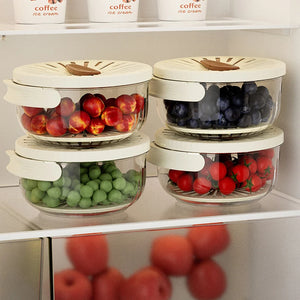 Double-Layer Fruit & Vegetable Drain Basket | 2PCS | Brown | Collapsible Kitchen Strainer with Handle