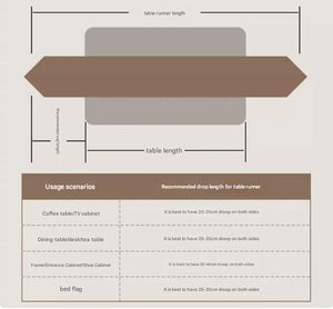 Table Runner | Green Botanical | Elegant Design with Tassels | 30x180CM | Home Decor