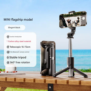 Portable Selfie Stick Tripod | Black | Bluetooth Remote | Compact & Adjustable