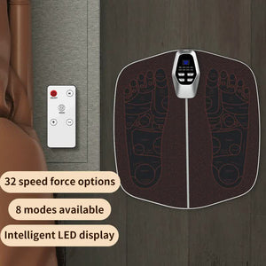 Electric Foot Massager Mat with Remote Control | 32-Speed | 8 Modes | LED Display