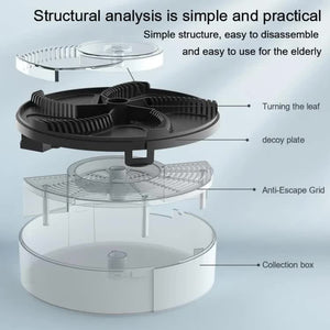 Black Electric Rotating Fly Trap | 360° Efficient Insect Catcher | Indoor Use