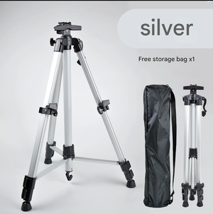 Silver Lightweight Adjustable Aluminum Camera Tripod | Carry Bag | Professional Photography Stand