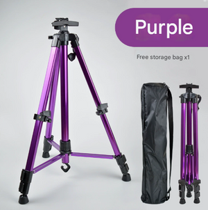 Purple Lightweight Adjustable Aluminum Camera Tripod | Carry Bag | Professional Photography Stand